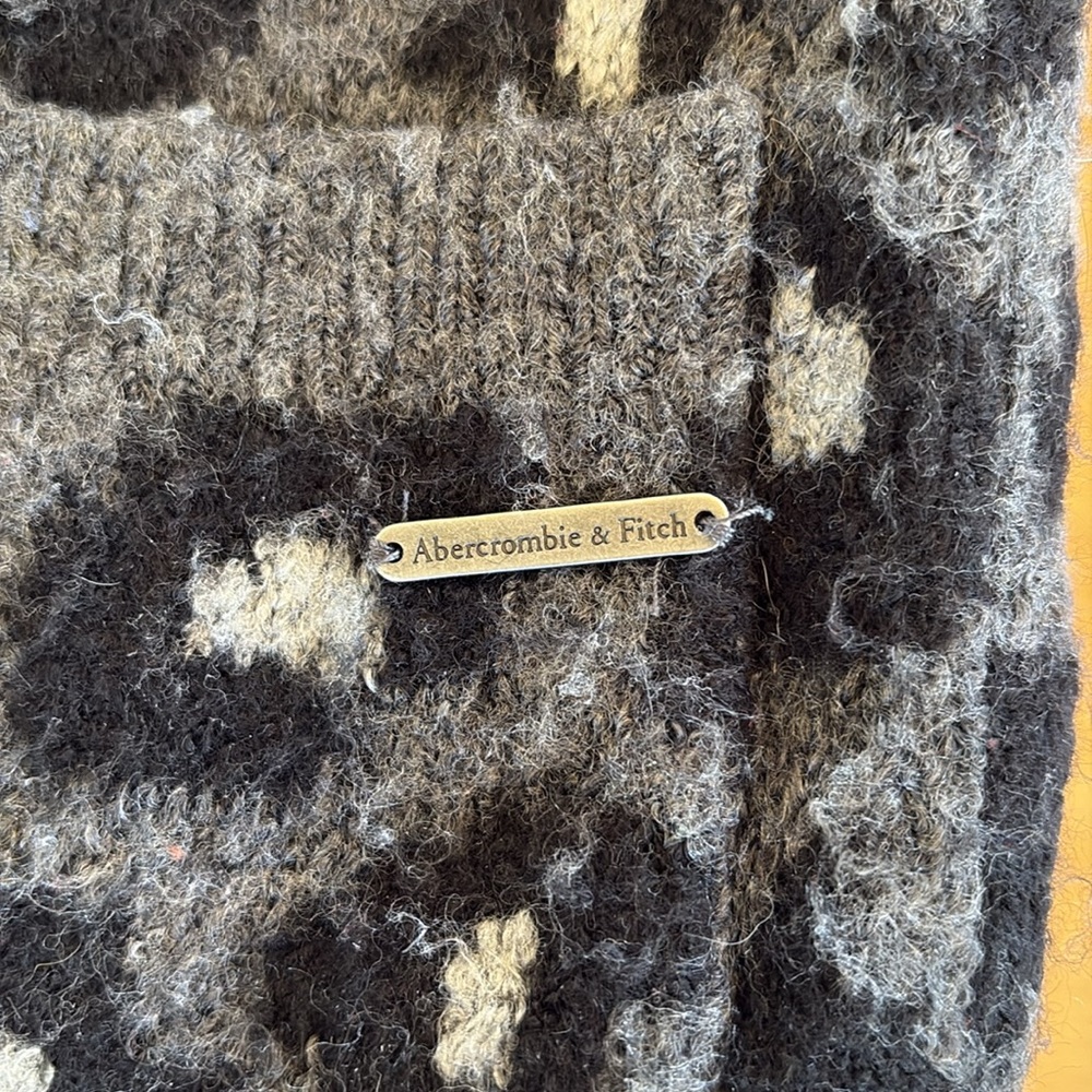 Abercrombie & Fitch Gray & Black Leopard Print Cardigan Size XS - Picture 8 of 16